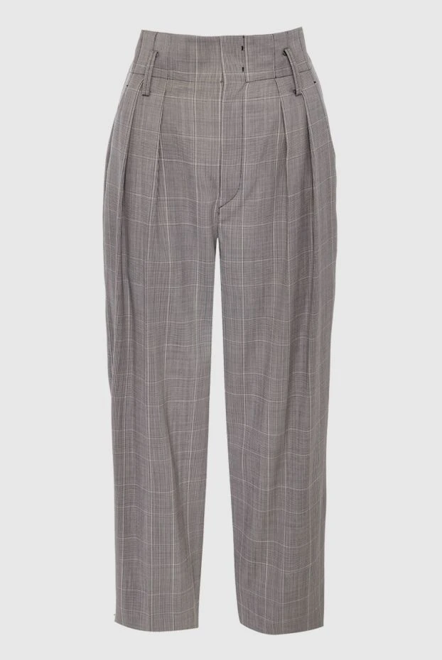 Isabel Marant women's wool pants in checkered print gray 163656 - photo 1