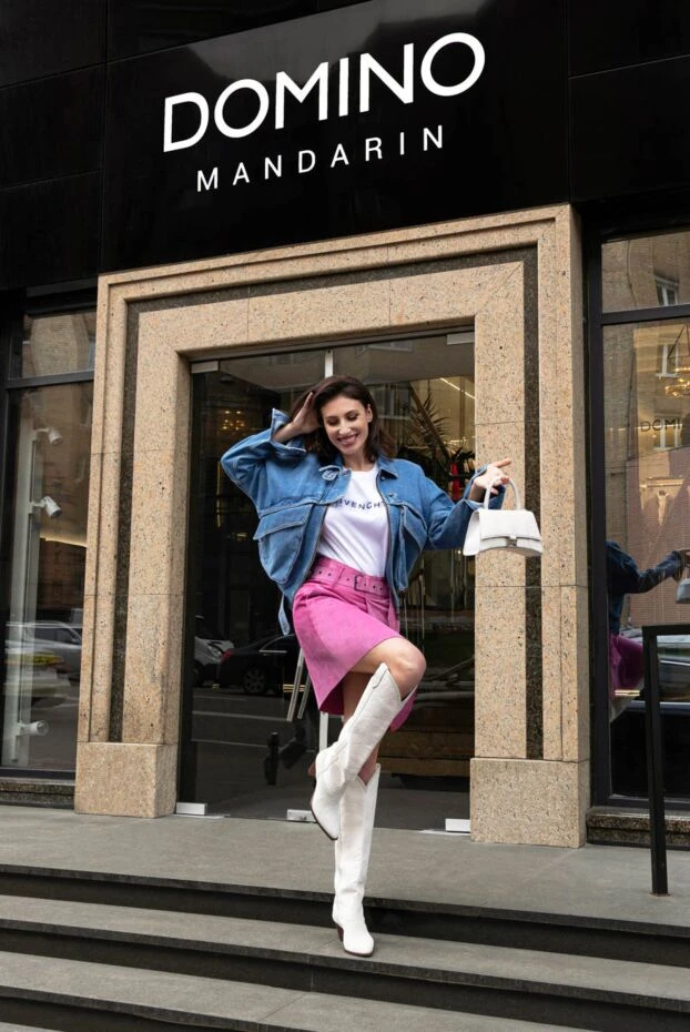 Isabel Marant pink suede skirt with accent belt and deep pleats 163668 - photo 3