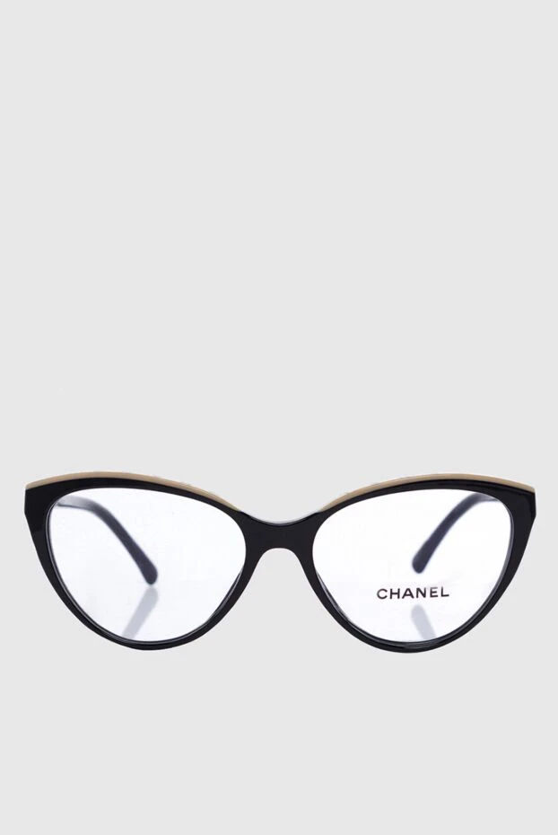 Chanel women's glasses frame black with beige insert and logo 163787 - photo 1