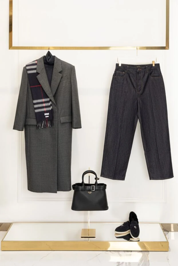 Loro Piana лофери жіночі із нубуку та хутра з металевим аксесуаром сині 163801 - фото 3