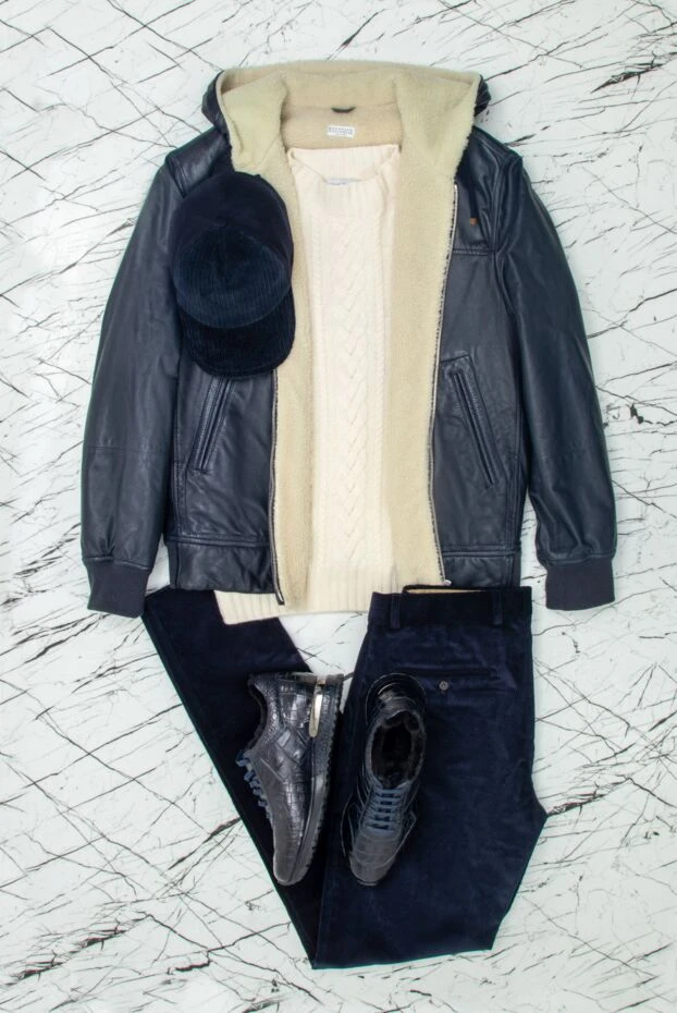 Loro Piana men's corduroy trousers blue casual with pockets 163845 - photo 2