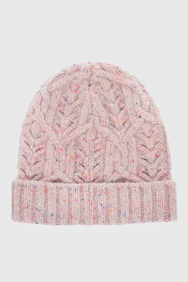 Loro Piana pink cashmere women's hat with textured knitting and colored dots 163852 - photo 1