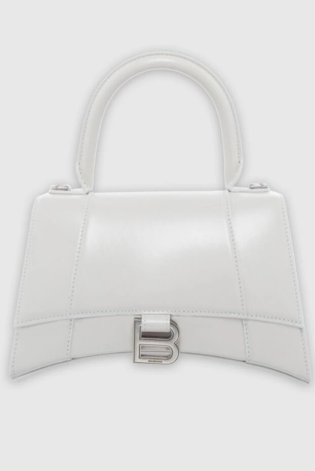 Balenciaga women's white leather bag with b clasp 163877 - photo 1