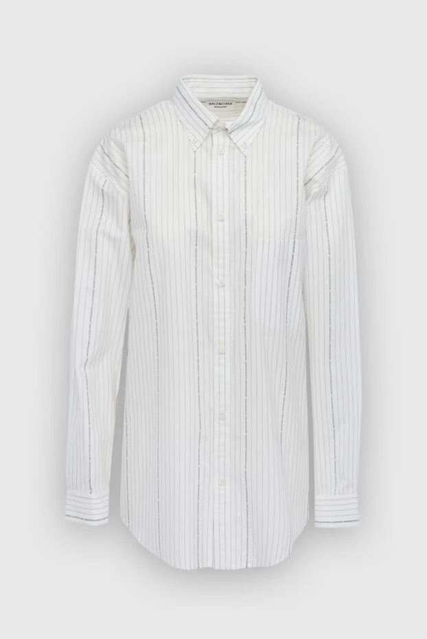 Women's cotton shirt with a striped pattern white