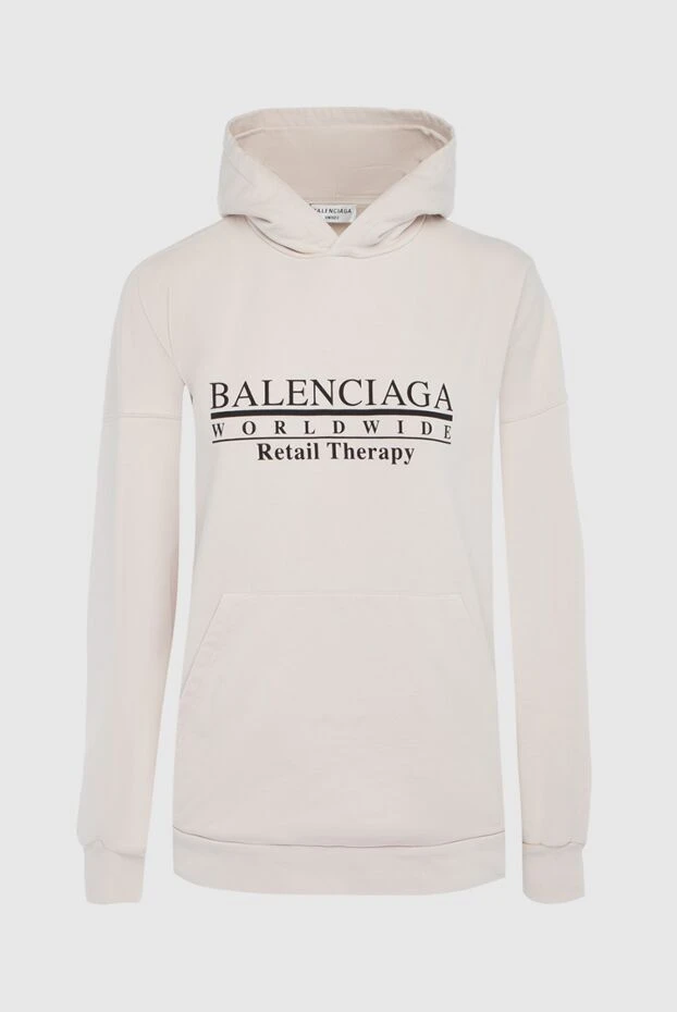 Balenciaga женские худи из хлопка бежевое женское 163893 - фото 1