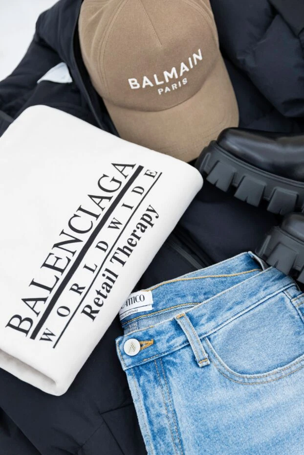 Balenciaga худі з бавовни біле з принтом worldwide retail therapy 163893 - фото 2