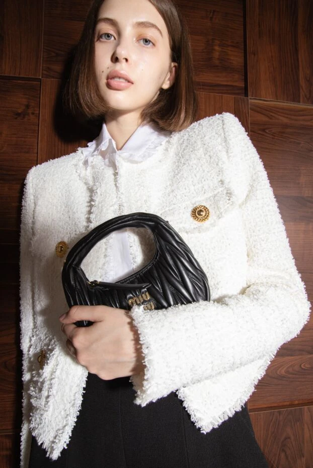 Saint Laurent women's blouse with jabot and ruffles white 163911 - photo 2