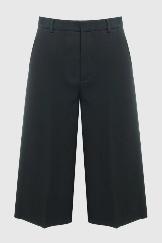 Saint Laurent женские брюки из шерсти зеленые женские купить с ценами и фото 163913 - фото 1