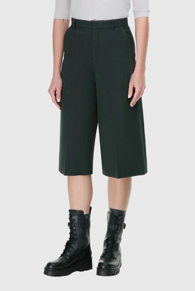 Saint Laurent жіночі штани з вовни зелені жіночі купити фото з цінами 163913 - фото 2