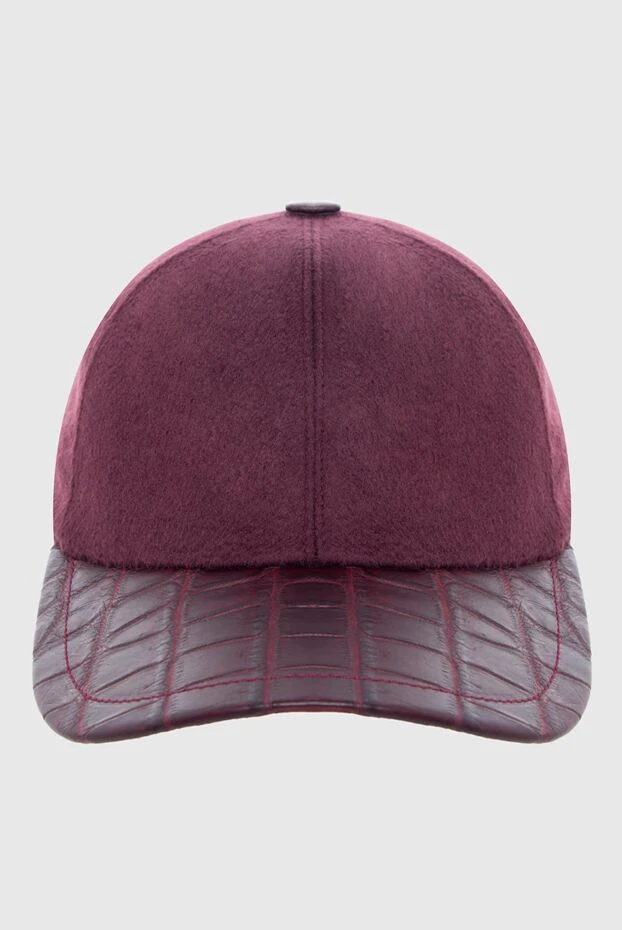 Cesare di Napoli man alligator and cashmere cap burgundy for men buy with prices and photos 163933 - photo 1