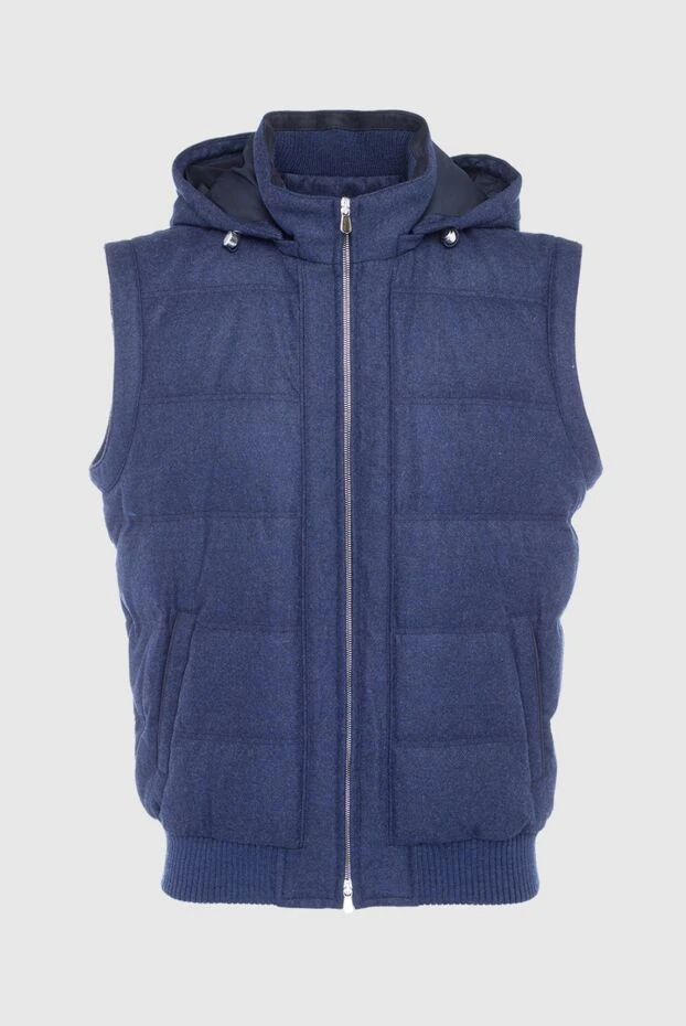 Enrico Mandelli blue wool and cashmere vest for men 163948 - photo 1