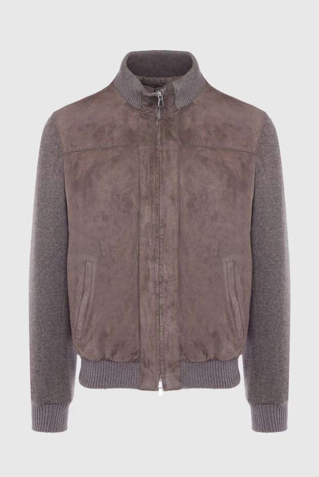 Enrico Mandelli мужские куртка из замши и полиэстера коричневая мужская купить с ценами и фото 163953 - фото 1
