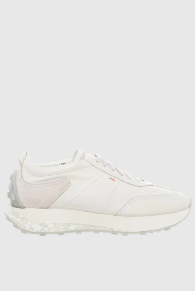 Santoni women's leather sneakers on a chunky platform in white 163980 - photo 1