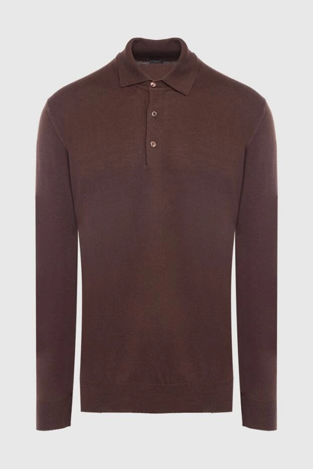 Cesare di Napoli man wool long sleeve polo brown for men buy with prices and photos 163989 - photo 1