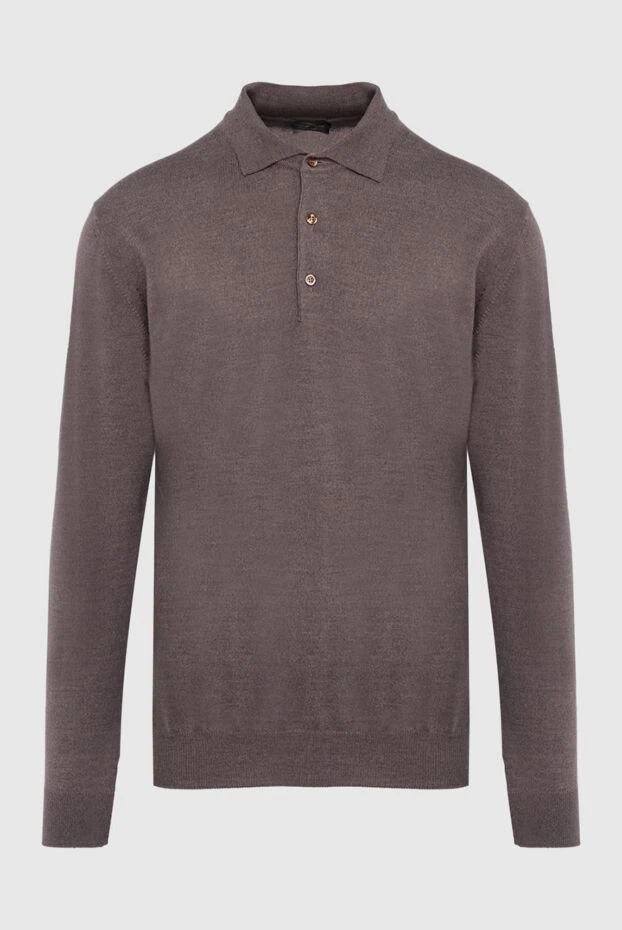 Cesare di Napoli man wool long sleeve polo brown for men buy with prices and photos 163992 - photo 1