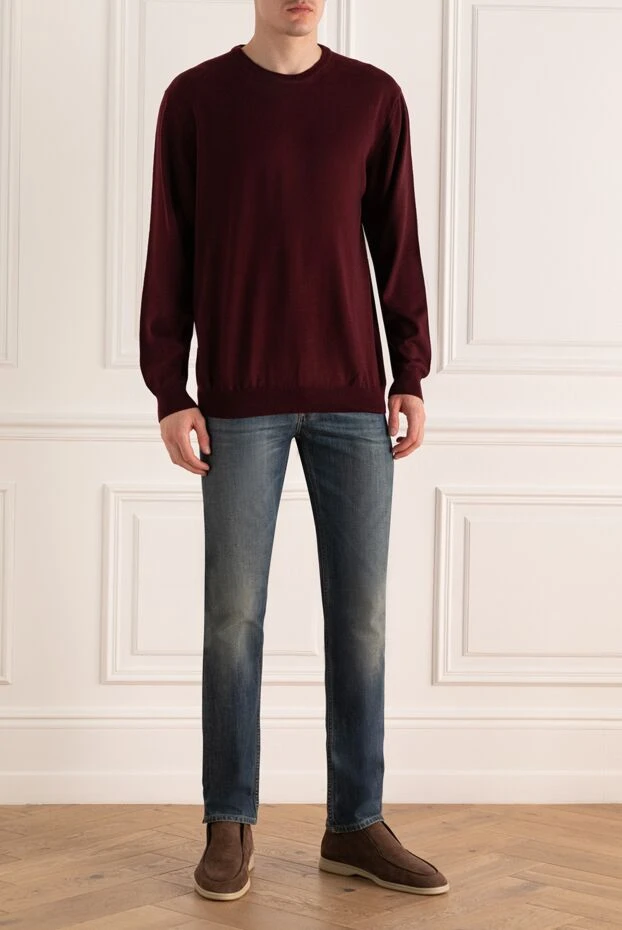 Cesare di Napoli man wool jumper burgundy for men buy with prices and photos 163993 - photo 2