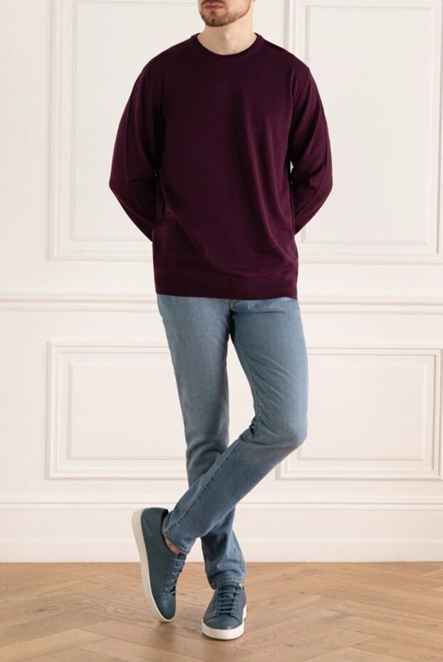 Cesare di Napoli man wool jumper burgundy for men buy with prices and photos 164008 - photo 2