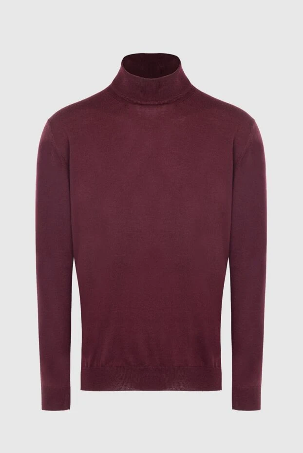 Cesare di Napoli man men's jumper with a high stand-up collar, burgundy wool buy with prices and photos 164013 - photo 1