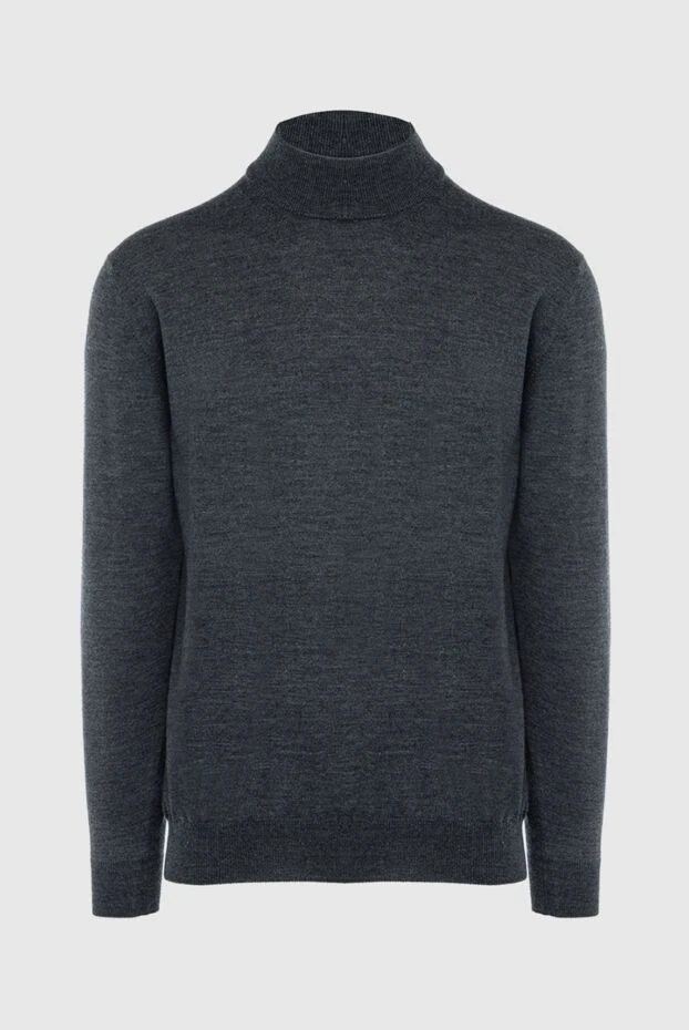 Cesare di Napoli man men's jumper with a high stand-up collar made of wool, gray buy with prices and photos 164014 - photo 1