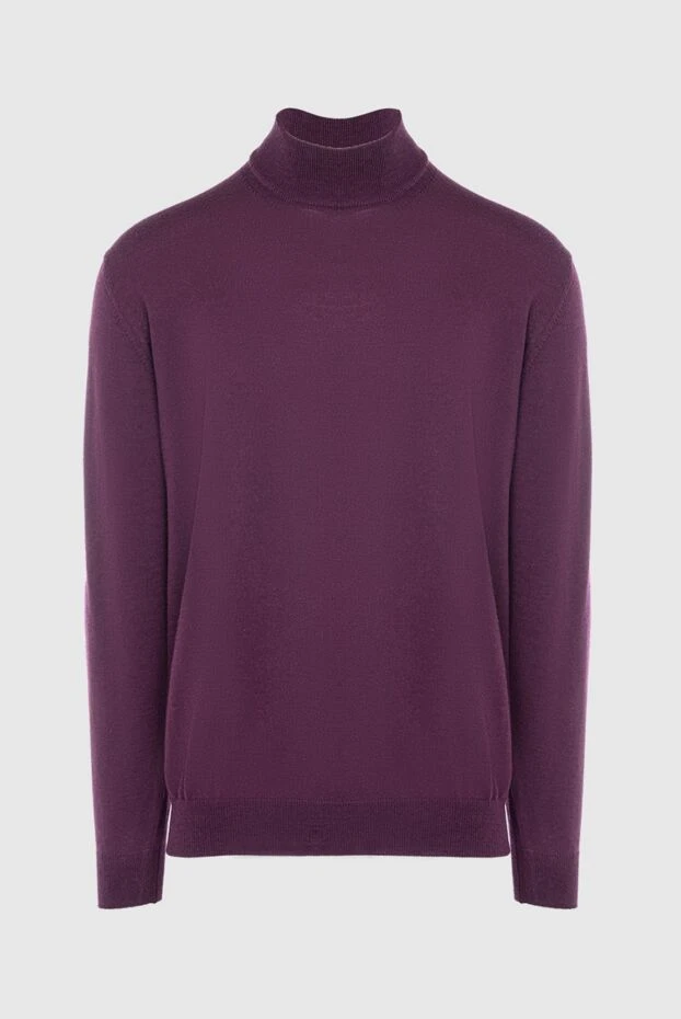Cesare di Napoli man men's jumper with a high stand-up collar, burgundy wool buy with prices and photos 164018 - photo 1
