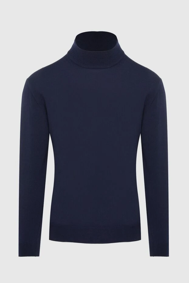 Cesare di Napoli man men's jumper with a high stand-up collar made of wool, blue buy with prices and photos 164019 - photo 1