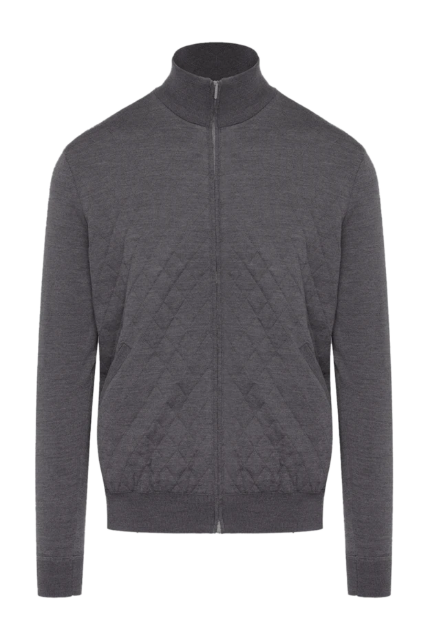 Cesare di Napoli gray wool sports sweatshirt for men 164051 - photo 1