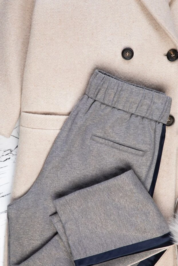 Peserico women's casual gray pants with contrasting stripes 164056 - photo 2