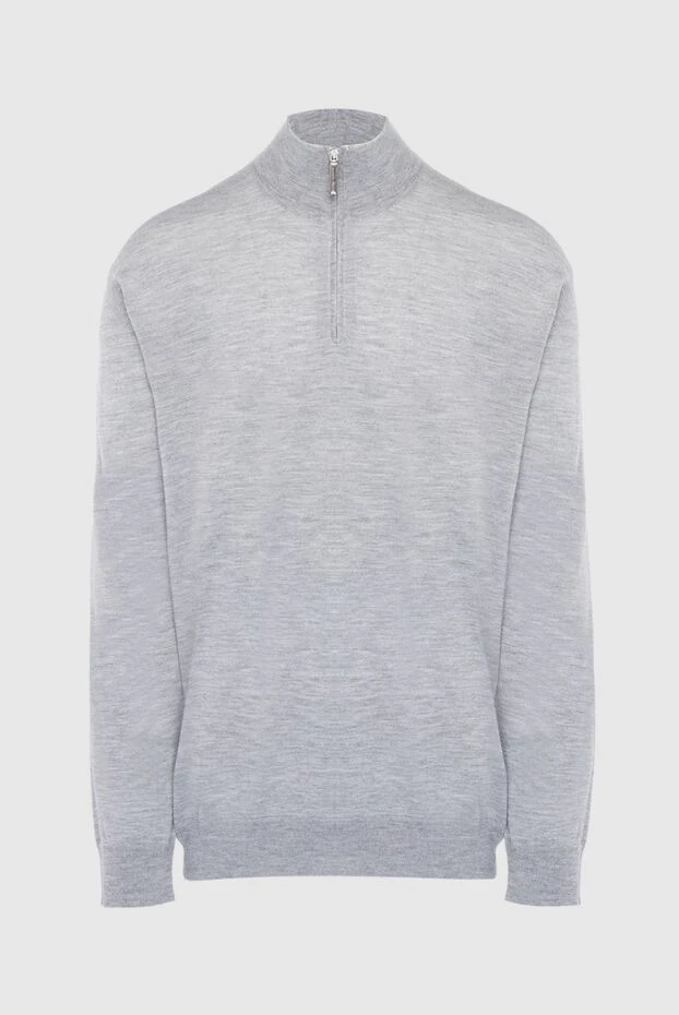 Cashmere and silk tee for men gray - photo 1