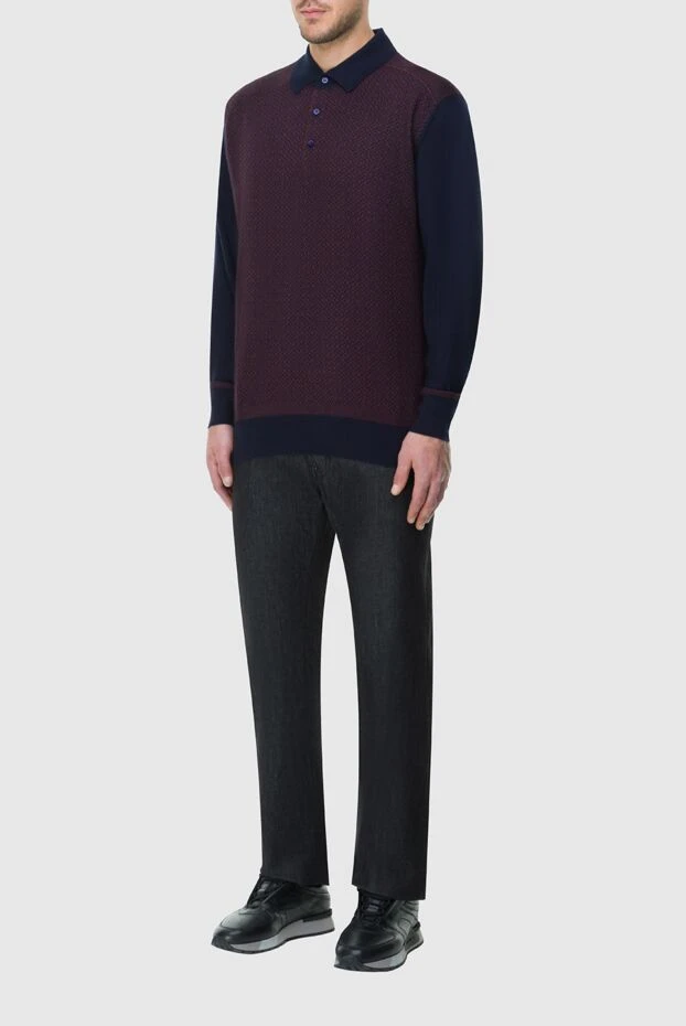 Stefano Ricci long-sleeved polo from silk and cashmere brown for men 164085 - photo 2