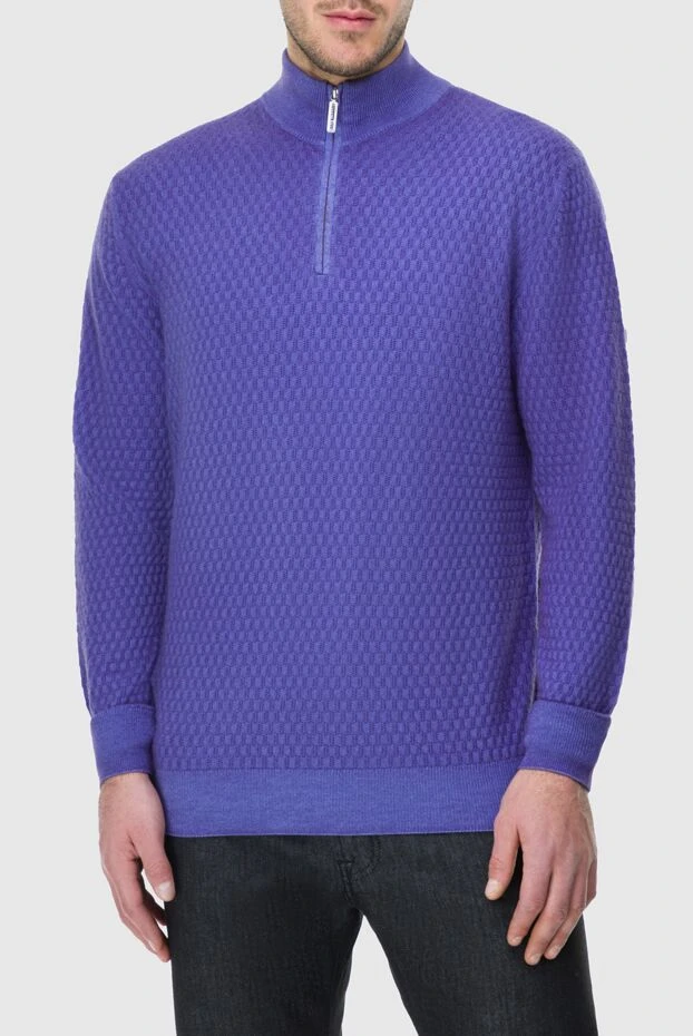 Stefano Ricci поло з довгим рукавом з фіолетового кашеміру. чоловіче 164087 - фото 3