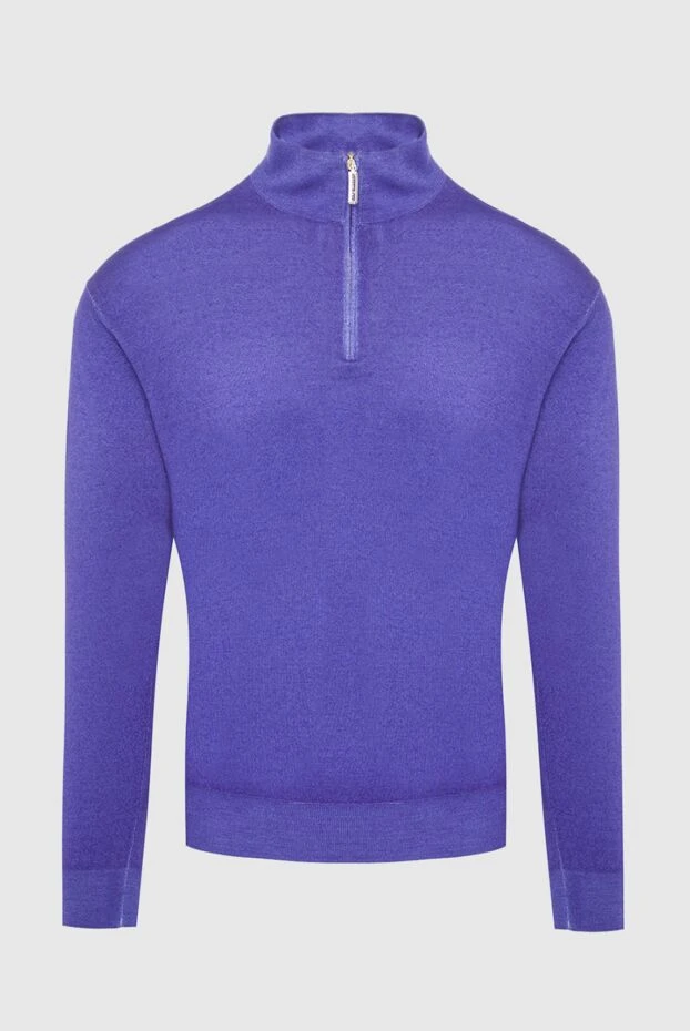 Cashmere and silk tee for men purple - photo 1