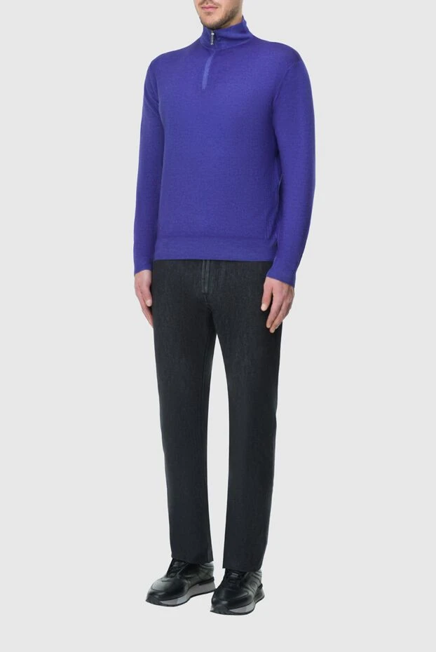 Stefano Ricci тройер з кашеміру та шовку фіолетовий чоловічий 164089 - фото 2