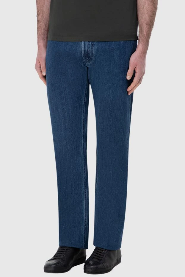 Stefano Ricci джинси з бавовни та поліуретану сині. чоловічі 164102 - фото 2