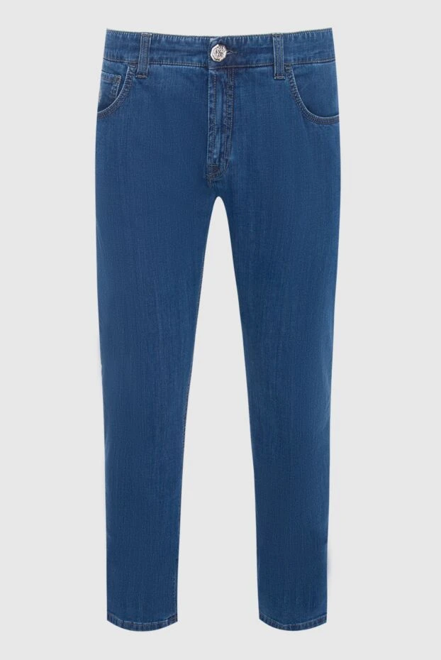 Blue cotton and polyurethane jeans. men's - photo 1