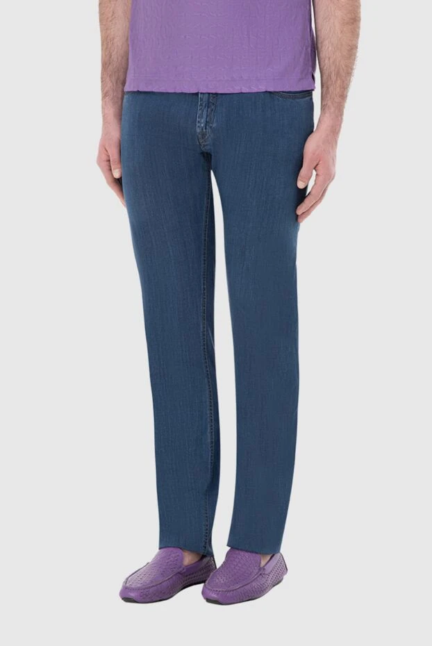 Blue cotton and polyurethane jeans. men's - photo 2
