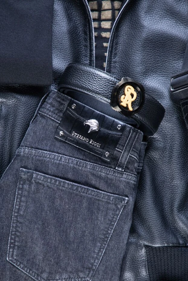 Темні джинси із щільного бавовняного деніму - фото 2