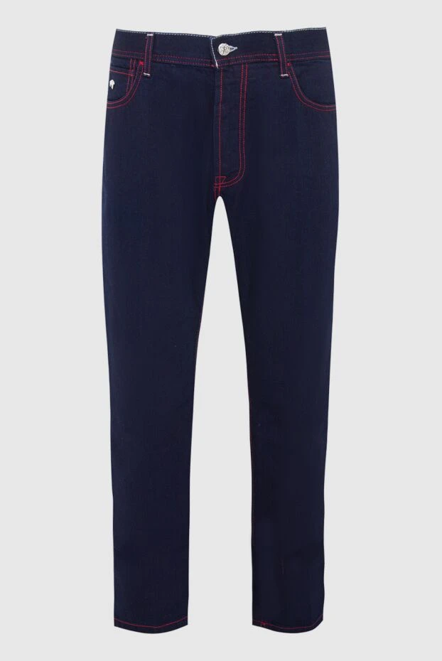 Джинси з бавовни та еластану сині чоловічі - фото 1