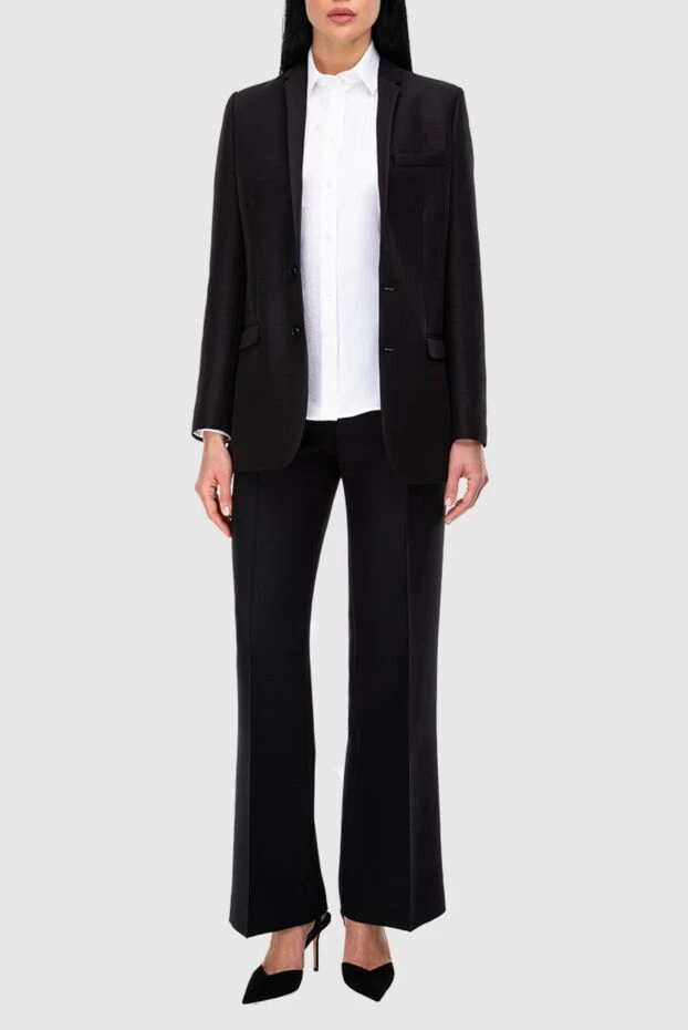 Dior woman black wool and silk trousers for women buy with prices and photos 164178 - photo 2