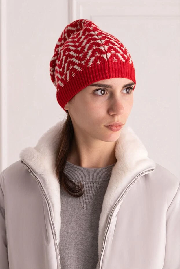 Valentino women's red and white cap with logo pattern 164196 - photo 2