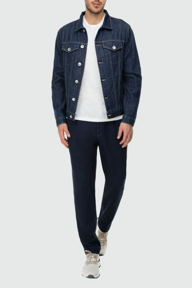 Kiton man blue cotton and wool jeans for men 164233 - photo 2