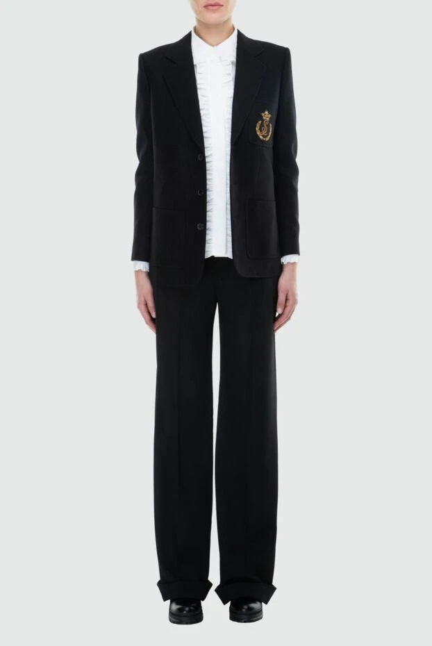 Saint Laurent woman black woolen trousers for women 164245 - photo 2