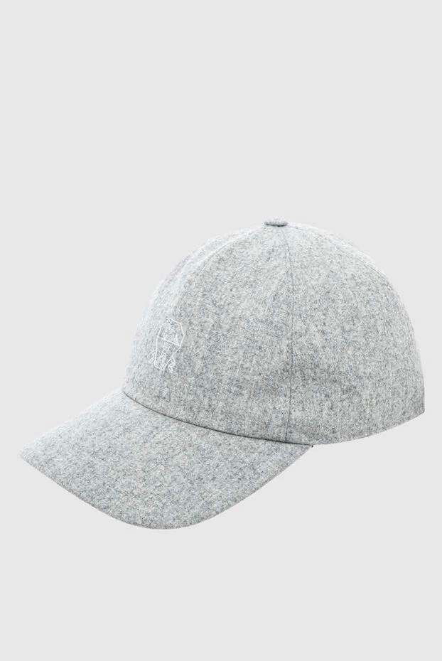 Brunello Cucinelli кепка із вовни сіра чоловіча 164317 - фото 3
