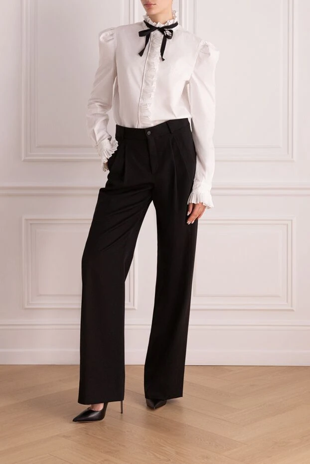 Saint Laurent woman black woolen trousers for women 164368 - photo 2