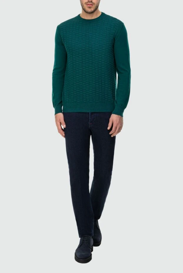 Cesare di Napoli man wool jumper green for men buy with prices and photos 164386 - photo 2
