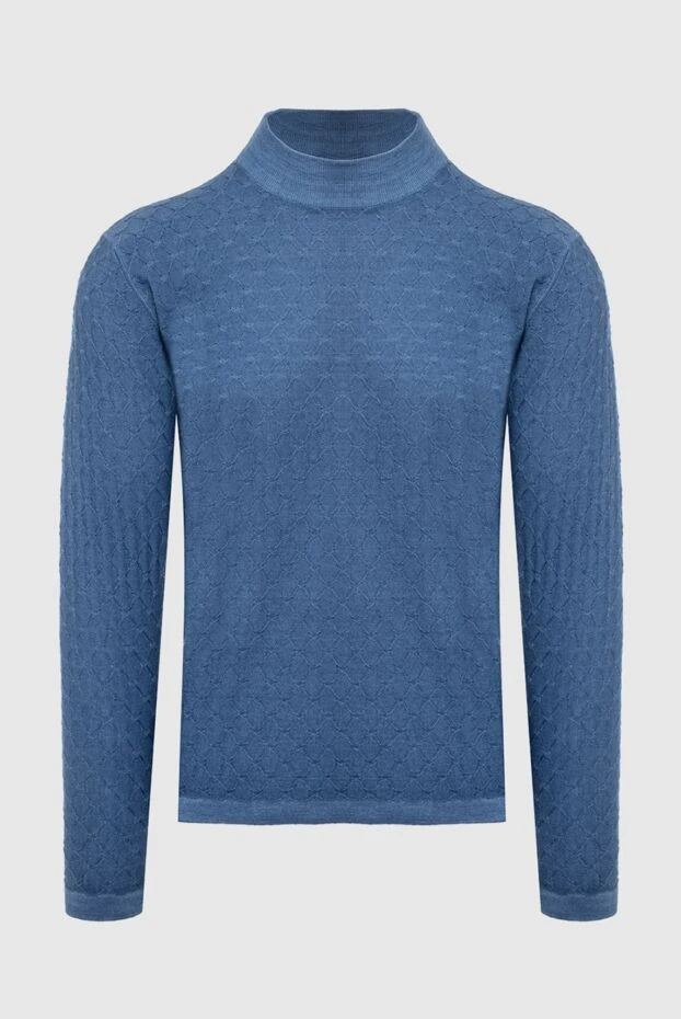 Cesare di Napoli man men's jumper with a high stand-up collar made of wool, blue buy with prices and photos 164392 - photo 1