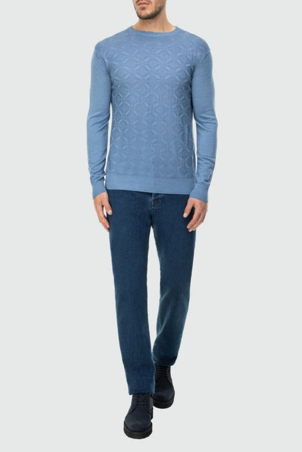 Cesare di Napoli man blue wool jumper for men buy with prices and photos 164396 - photo 2