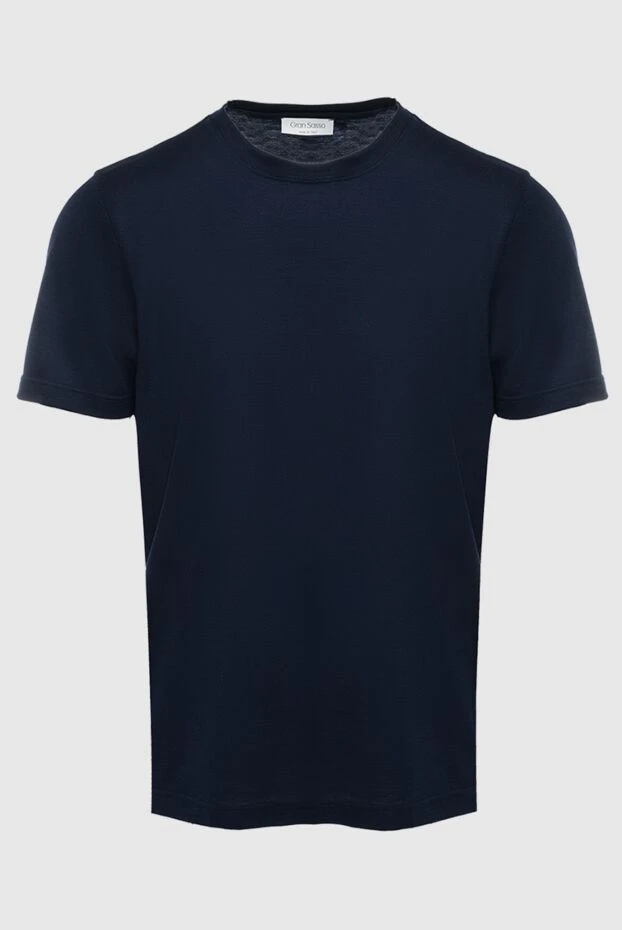 Gran Sasso мужские футболка из кашемира синяя мужская купить с ценами и фото 164445 - фото 1