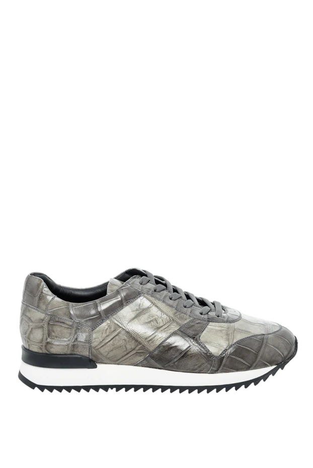 Cesare di Napoli man gray crocodile leather sneakers for men buy with prices and photos 164457 - photo 1