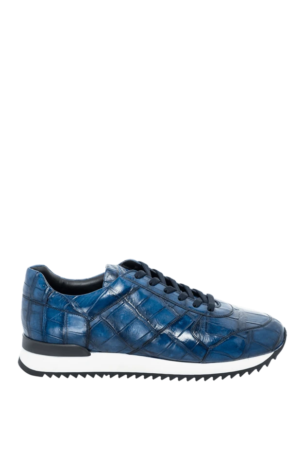 Cesare di Napoli man blue crocodile leather sneakers for men buy with prices and photos 164459 - photo 1