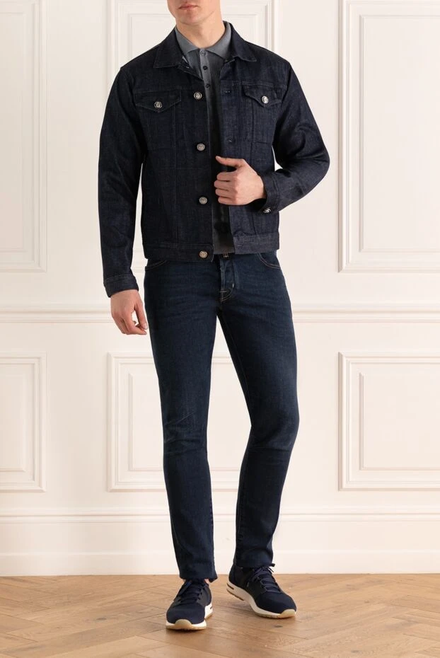 Billionaire man wool and elastane denim jacket blue for men 164474 - photo 2